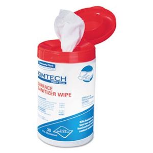 Kimtech* 58040CT Surface Sanitizer Wipe, 12 x 12, White, 30/Canister